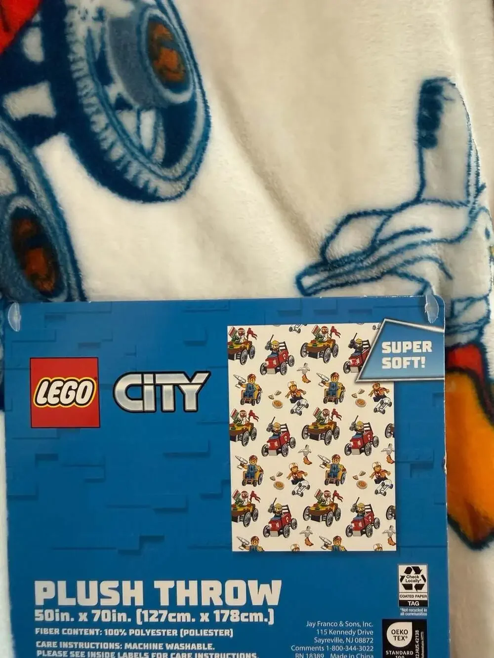 LEGO City Plush Throw Blanket 50 in x 70 in Super Soft